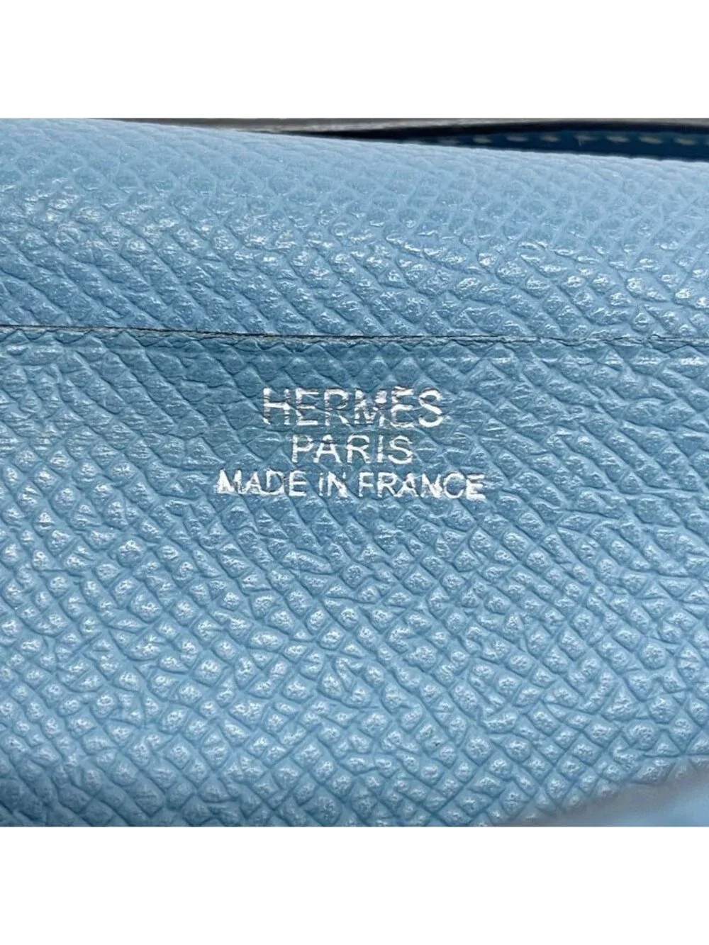 Hermes Wallet Bearn Souffle Veau Epsom Blue Jean Silver